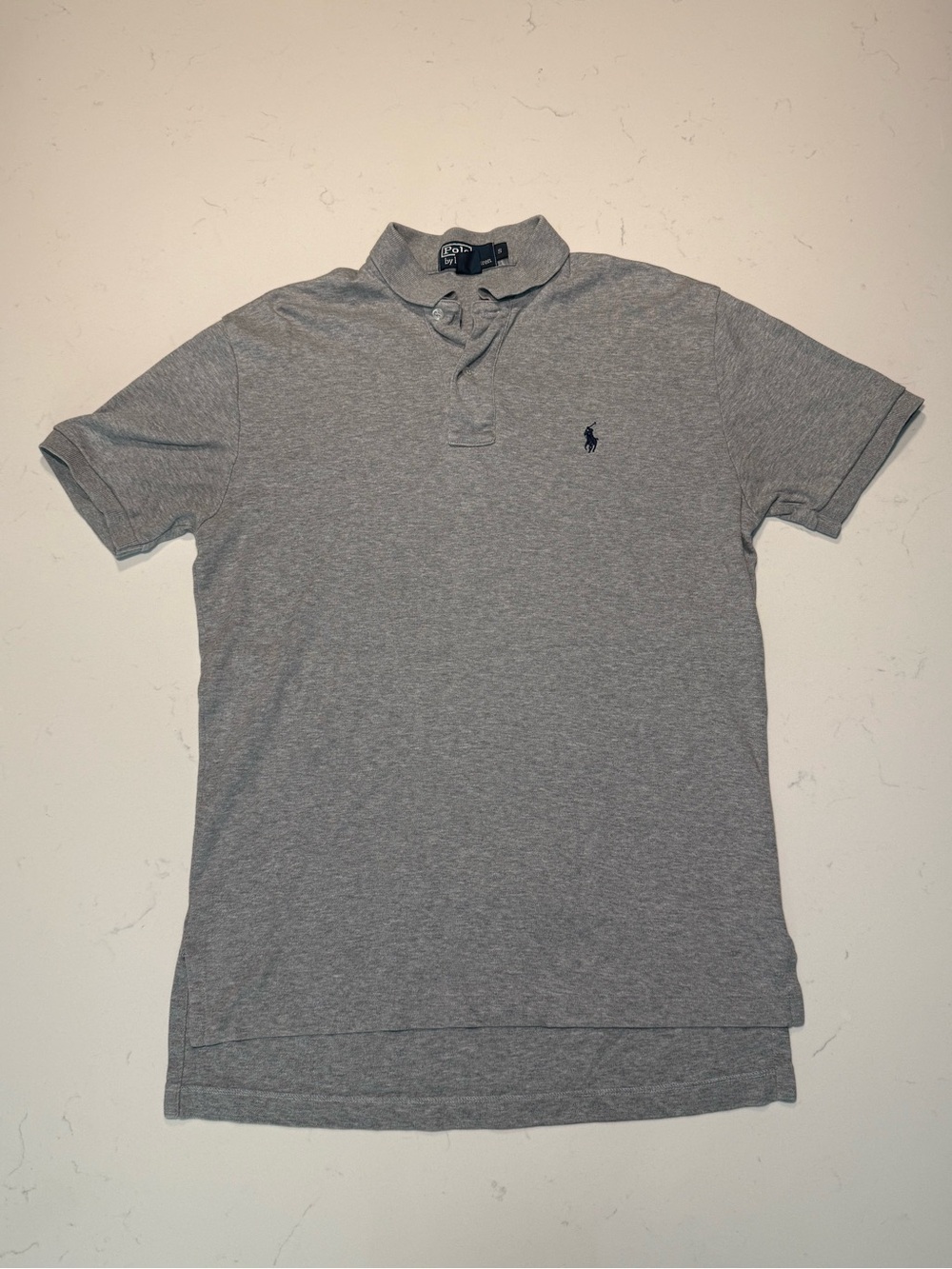 Vintage Polo by Ralph Lauren Men’s Grey Short-Sleeve Polo Shirt